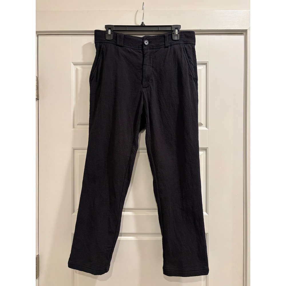 I Love Ugly Black Textured Cotton Trousers Pants Mens Medium